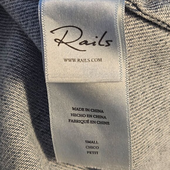 Rails Light Denim Letta Mini Dress S Flutter Sleeve Boho Cottage Core Minimalist - Picture 10 of 14